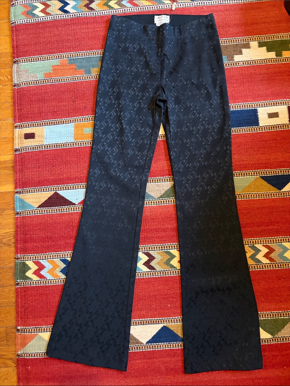 NWT Black subtle Patterned and textured Flared Women’s Pants